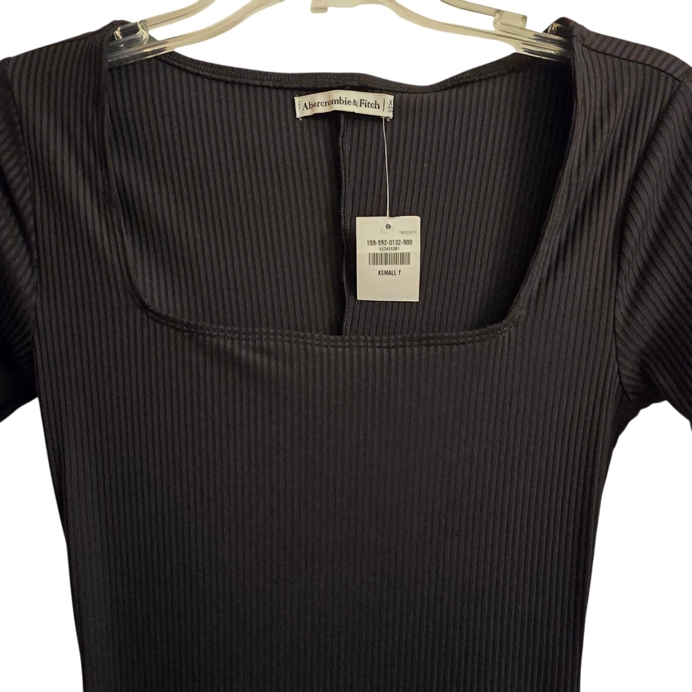 NWT Abercrombie & Fitch Black Long Sleeve Maxi Dress - Picture 2 of 4